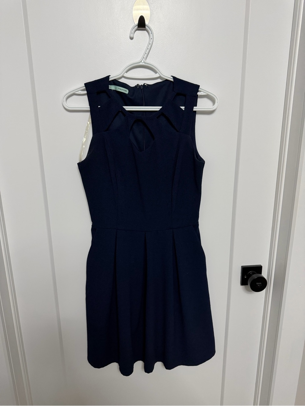 Maurices Navy Cutout Neck Fit-and-Flare Dress